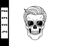 Skull with stylish hair and sunglasses vector illustration i Product Image 1