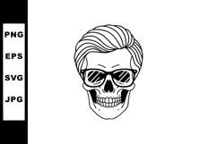 Skull wearing sunglasses with slicked back hair vector illus Product Image 1
