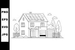 Modern house with solar panels sustainable energy concept ve Product Image 1