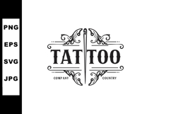 Tattoo company vintage emblem with ornamental elements and c Product Image 1