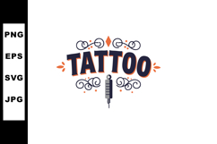 Tattoo lettering with decorative elements and tattoo machine Product Image 1