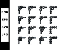 Collection of Rope Corner Knots Vector Illustration for Naut Product Image 1