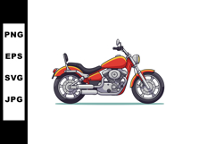 Red and black motorcycle vector illustration side view trans Product Image 1