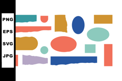 Abstract geometric shapes vector with multicolour blue coral Product Image 1