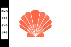 Seashell icon with simple coral color and minimalistic desig Product Image 1