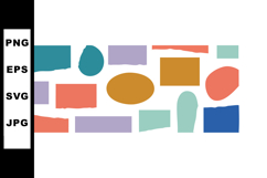 Abstract colorful geometric shapes vector with blue, orange, Product Image 1