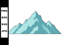 Mountain landscape with blue shaded peaks natural outdoor sc Product Image 1
