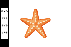Starfish marine animal orange sea creature ocean life vector Product Image 1