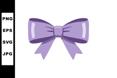 Purple Bow Ribbon Decorative Element Vector Illustration for Product Image 1
