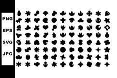 Black Floral and Leaf Silhouettes Vector Collection for Desi Product Image 1