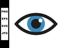 Blue Eyeball Icon Vector Illustration with Simple Eye Design Product Image 1