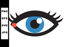 Human eye icon with blue iris and red tear vector illustrati Product Image 1