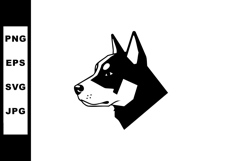 Dog Head Silhouette Black and White Vector Illustration for Product Image 1