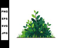 Green leafy bush with fresh grass ground vector illustration Product Image 1