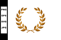 Golden laurel wreath vector illustration symbol of victory a Product Image 1