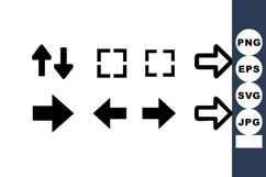 Collection of basic black arrow icons pointing in various di Product Image 1
