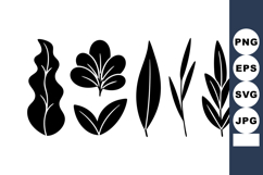 Various black silhouette leaf shapes vector with different Product Image 1