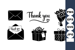 Thank you card envelope bouquet gift box gratitude message v Product Image 1