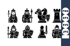 Chess Pieces Including King Queen Knight Rook Pawn and Sold Product Image 1