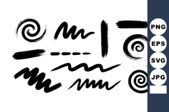Abstract black brush stroke vector collection for creative d Product Image 1
