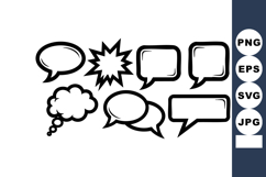 Speech bubbles and thought balloons vector with various sha Product Image 1