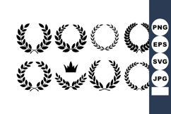 Laurel wreath vector collection with various classic crown d Product Image 1