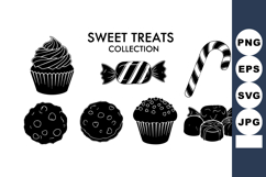 Sweet treats collection with cupcakes candy candy cane and c Product Image 1
