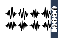 Sound wave vector with various black waveform shapes and au Product Image 1