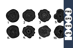 of black tree rings vector illustrations showing wood growth Product Image 1