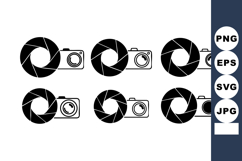 Camera shutter aperture icons with various angles for photo Product Image 1
