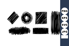 Abstract black hand drawn brush stroke shapes vector for de Product Image 1