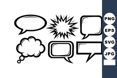 Collection of Various Speech Bubbles and Thought Balloons Ve Product Image 1