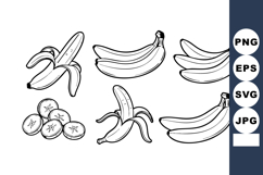 Banana vector with peeled and whole fruits natural fresh he Product Image 1
