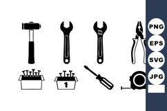 Hand Tools Vector Including Hammer Wrenches Pliers Screwdri Product Image 1