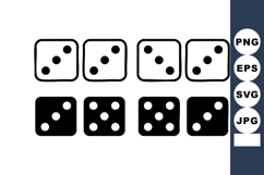 Dice icons with different dot numbers in black and white ve Product Image 1