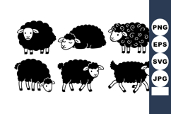 Black Sheep Vector Illustration with Different Poses and Exp Product Image 1