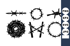 Barbed wire vector collection various shapes and styles shar Product Image 1