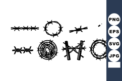 Barbed wire vector with various styles and shapes for desig Product Image 1