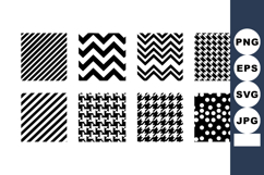 Collection of seamless black and white geometric patterns st Product Image 1
