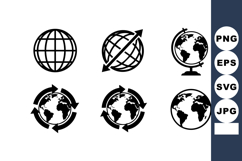 Globe icons with arrows indicating rotation and global conn Product Image 1