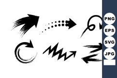 Dynamic black curved and zigzag arrow vector icons for desig Product Image 1