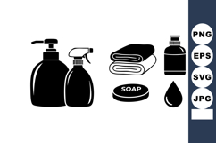 Hygiene and cleaning products with soap dispenser, spray bo Product Image 1