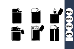 Classic metal cigarette lighters collection various open and Product Image 1