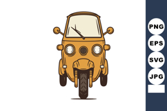Vintage three wheel scooter front view vector illustration w Product Image 1