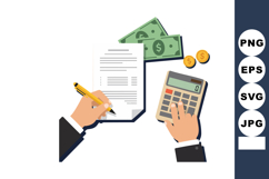 Business accounting concept with hands calculating finances Product Image 1