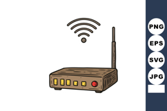Wireless router device with antenna and signal icon for inte Product Image 1