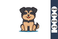 Cute small dog sitting with happy expression and black and b Product Image 1