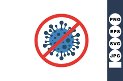 Virus with prohibition symbol vector icon representing no in Product Image 1