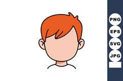 Boy with red hair faceless cartoon style vector illustration Product Image 1