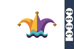 Colorful jester hat with bells icon isolated on white backgr Product Image 1